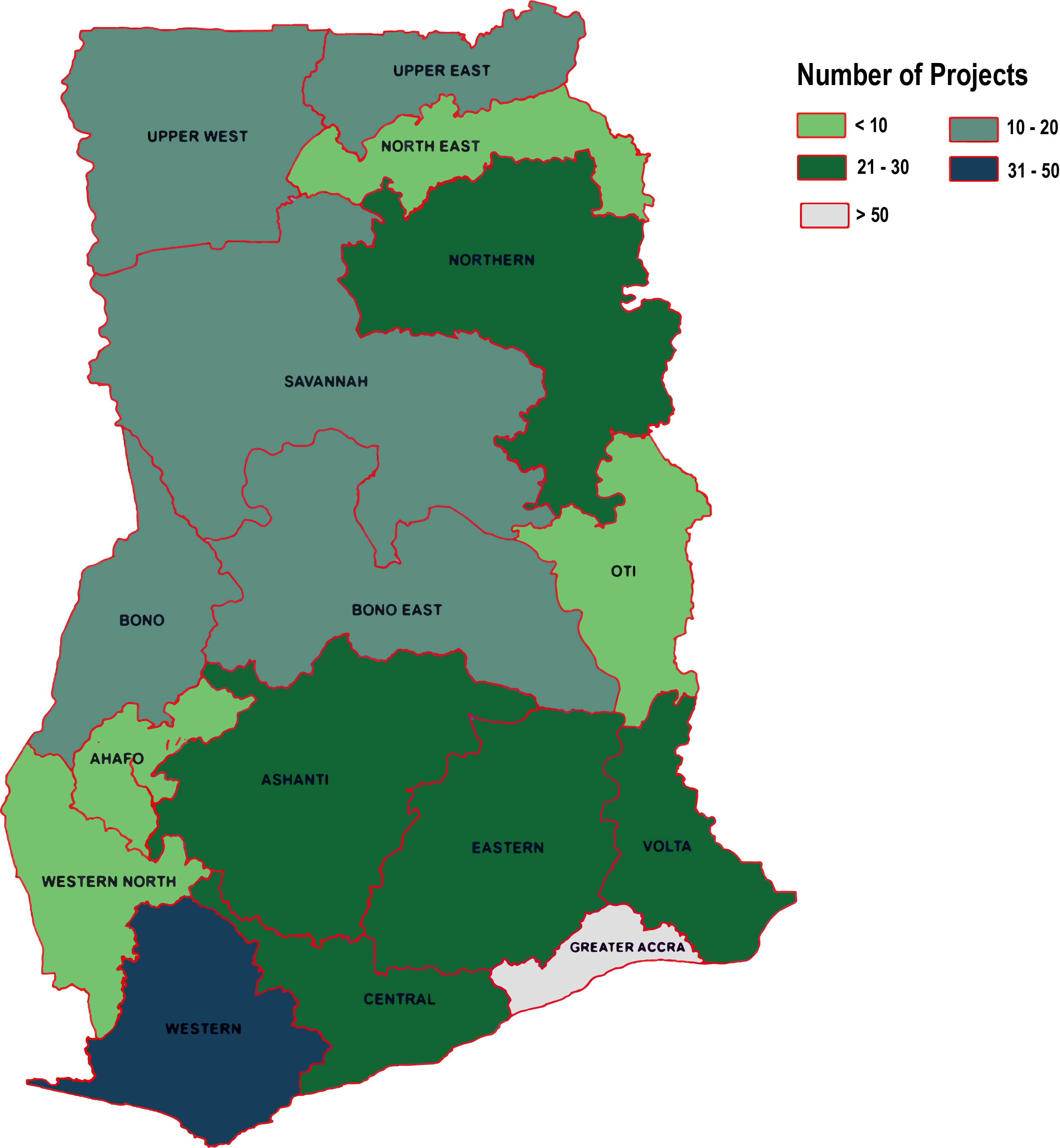 Map for Projects Undertaken at CEHRT New